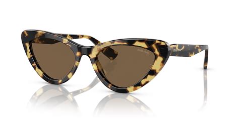 Miu Miu MU 01VS 55 Brown & Light Havana Sunglasses.